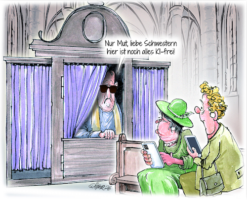 Cartoon: Beichte (medium) by Ritter-Cartoons tagged beichte,kirche,papst,leo,vatikan,künstliche,intelligenz,pressekarikaturen,und,cartoons,von,berthold,ritter,facebook,seite,ritterkarikaturen,beichte,kirche,papst,leo,vatikan,künstliche,intelligenz,pressekarikaturen,und,cartoons,von,berthold,ritter,facebook,seite,ritterkarikaturen
