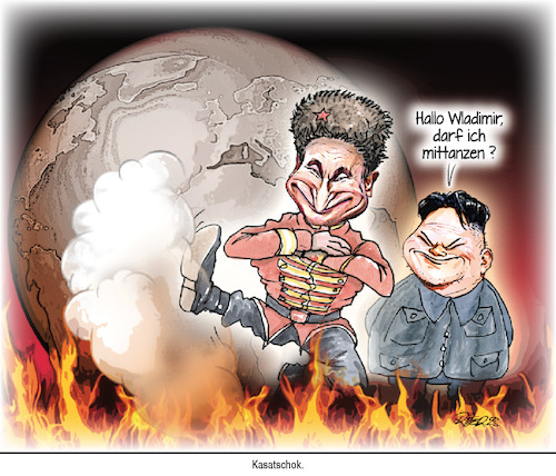 Cartoon: Die Welt in Flammen (medium) by Ritter-Cartoons tagged putin