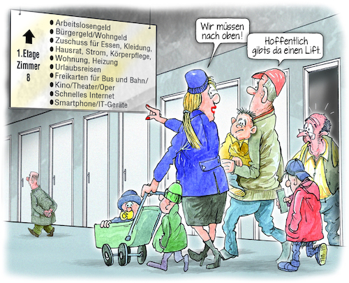 Cartoon: Familie Schmarotzki (medium) by Ritter-Cartoons tagged bloß,nicht,noch,anstrengen,bloß,nicht,noch,anstrengen