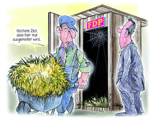 Cartoon: Lindners FDP-Stall (medium) by Ritter-Cartoons tagged fdp,stall,fdp,stall