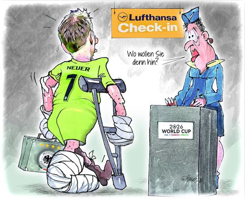 Cartoon: Manuel Neuer (medium) by Ritter-Cartoons tagged fußball,wm,manuel,neuer,pressekarikaturen,und,cartoons,von,berthold,ritter,facebook,seite,ritterkarikaturen,fußball,wm,manuel,neuer,pressekarikaturen,und,cartoons,von,berthold,ritter,facebook,seite,ritterkarikaturen
