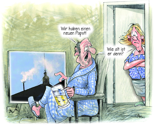Cartoon: Neuer Papst (medium) by Ritter-Cartoons tagged neuer,papst,neuer,papst
