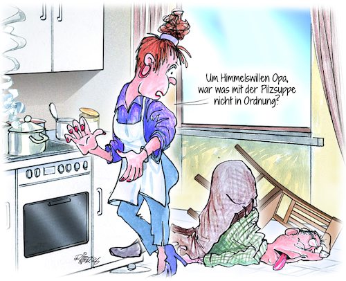 Cartoon: Pilzsuppe (medium) by Ritter-Cartoons tagged rezepte,aus,dem,internet,pressekarikaturen,und,cartoons,von,berthold,ritter,facebook,seite,ritterkarikaturen,rezepte,aus,dem,internet,pressekarikaturen,und,cartoons,von,berthold,ritter,facebook,seite,ritterkarikaturen