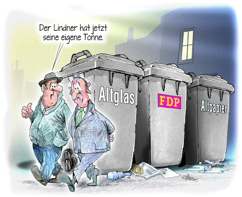 Cartoon: Problemmüll (medium) by Ritter-Cartoons tagged fdp,wahlkampf,lindner,fdp,wahlkampf,lindner