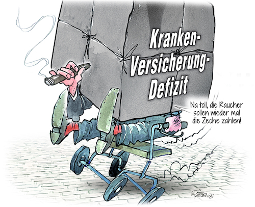 Cartoon: Raucher (medium) by Ritter-Cartoons tagged krankenkassendefizit,pressekarikaturen,von,berthold,ritter,krankenkassendefizit,pressekarikaturen,von,berthold,ritter