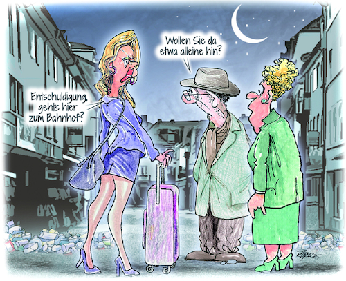 Cartoon: Sicherheit in deutschen Städten (medium) by Ritter-Cartoons tagged kanzler,merz,ritter,cartoons,pressekarikatur,berthold,karikatur,pressezeichnung,kanzler,merz,ritter,cartoons,pressekarikatur,berthold,karikatur,pressezeichnung