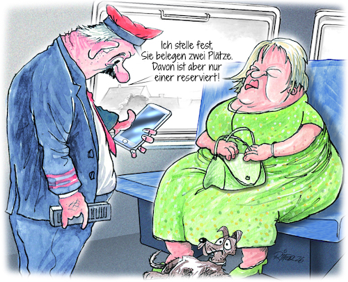 Cartoon: Sitzplatzreservierung (medium) by Ritter-Cartoons tagged deutsche,bahn,sitzplatzreservierung,pressekarikaturen,und,cartoons,ritterkarikaturen,von,berthold,ritter,deutsche,bahn,sitzplatzreservierung,pressekarikaturen,und,cartoons,ritterkarikaturen,von,berthold,ritter