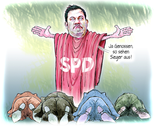 Cartoon: SPD Heilsbringer Klingbeil (medium) by Ritter-Cartoons tagged spd,heilsbringer,klingbeil,spd,heilsbringer,klingbeil