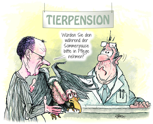 Cartoon: Tierpension (medium) by Ritter-Cartoons tagged bundestag,in,der,sommerpause,bundestag,in,der,sommerpause