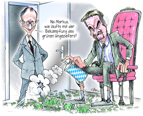 Cartoon: Ungeziefer (medium) by Ritter-Cartoons tagged grünes,ungeziefer,grünes,ungeziefer