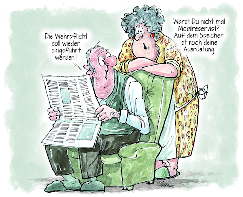 Cartoon: Wiedereinführung der Wehrpflicht (medium) by Ritter-Cartoons tagged wiedereinführung,der,wehrpflicht,krieg,bundeswehr,reservisten,wiedereinführung,der,wehrpflicht,krieg,bundeswehr,reservisten