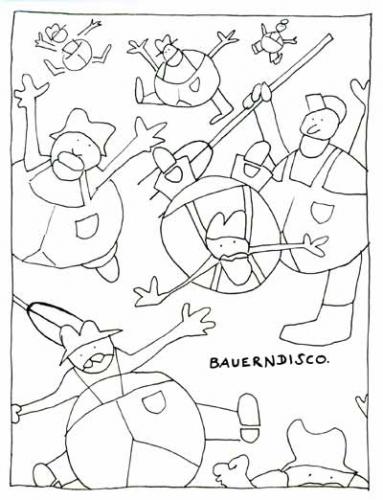 Cartoon: bauerndisco (medium) by armella tagged bauern,disco,mistgabel