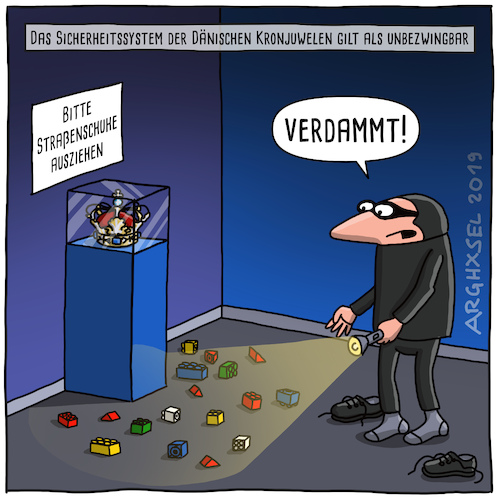 Cartoon: Lego Alarmanlage (medium) by Arghxsel tagged lego,dieb,einbrecher,alarmanlage,schuhe,aus,lego,dieb,einbrecher,alarmanlage,schuhe,aus