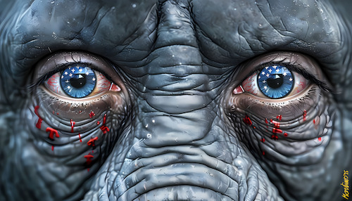 Cartoon: Zieh oder stirb -  unterschreib! (medium) by MorituruS tagged usa,us,präsident,donald,trump,28,punkte,plan,ukraine,friedensplan,kapitulation,diktatfrieden,russland,wladimir,putin,duell,western,draw,or,die,spiel,mir,das,lied,vom,tod,nahaufnahme,closeup,charles,bronson,henry,fonda,elefant,republikaner,gop,grand,old,party,marco,rubio,steve,witkoff,europa,genf,wolodymyr,selenskyj,diktatur,autokratie,demokratie,verteidigung,schwere,zeiten,verhandlung,fäkalien,kot,shit,demonstranten,truth,social,faschismus,no,kings,städte,nationalgarde,militär,diktator,cartoon,karikatur,moriturus