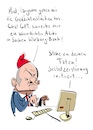 Cartoon: Alibi (small) by F L O tagged scholz,schlumpf,alibi,ki,selbstzerstörung