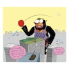 Cartoon: King Pong (small) by F L O tagged kingkong,pingpong,tischtennis,newyork,riesenaffe,affe,gorilla,platte,hubschrauber,panzer,yolo,match,matchball,satz,spiel,film,klassiker,katastrophe