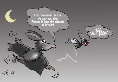 Cartoon: Fledermaus (medium) by Henrich tagged tierleben
