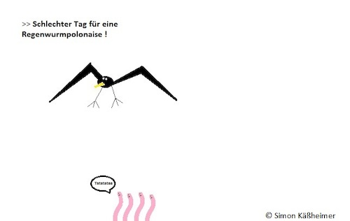 Cartoon: Schlechter Tag ... (medium) by Flymon tagged regenwurm