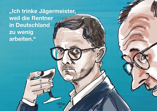 Cartoon: Rentner (medium) by Rudissketchbook tagged rente,rentner,arbeit