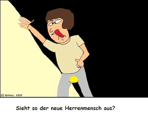Cartoon: Der neue Herrenmensch... (medium) by Sven1978 tagged nazi,faschist,mann,pogrom,rostock,lichtenhagen,1990er,deutschland,herrenmensch,herbst,anschlag,terror,gewalt,hass,hetze,nazis,neofaschisten,gesellschaft