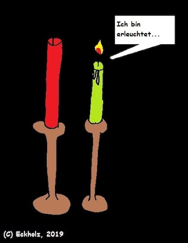 Cartoon: Ich bin erleuchtet... (medium) by Sven1978 tagged kerzen,dunkelheit,erleuchtung,sprichwort