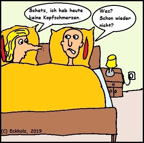 Cartoon: Schon wieder nicht... (medium) by Sven1978 tagged kopfschmerzen,liebe,mann,frau,gesundheit,beziehung,geschlechter