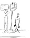 Cartoon: An der Bushaltestelle... (small) by Sven1978 tagged bushaltestelle,warten,dauer,skelett,tod,mann