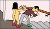 Cartoon: Psycho-Girl 5 (small) by Sven1978 tagged mädchen,frau,nackt,nacktheit,schubsen,attacke,angriff,hinterhalt,heimtücke,arglist