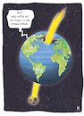Cartoon: Bombenstimmung (small) by Rebecca-Meyer tagged bombenstimmung,komet,weltkugel,welt,erde,apokalypse,einschlag,zerstörung,chaos,feuerball,schock,ironie,schwarzerhumor,endzeit,rauch,trümmer,überlebender,sprechblase,menschheit,verzweiflung,sarkasmus,katastrophe,weltraum,untergang,stille,asche,panik,absurdität,tragik,explosion,ruinen,hoffnungslosigkeit,nachhall