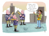 Cartoon: Leichte Sprache (small) by Rebecca-Meyer tagged leichte,sprache,neonazis,ausländer,baseballschläger,rassismus