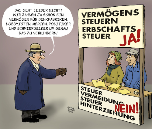 Cartoon: Steuergerechtigkeit (medium) by Karl Berger tagged steuern,reich,arm,kapitalismus,steuern,reich,arm,kapitalismus