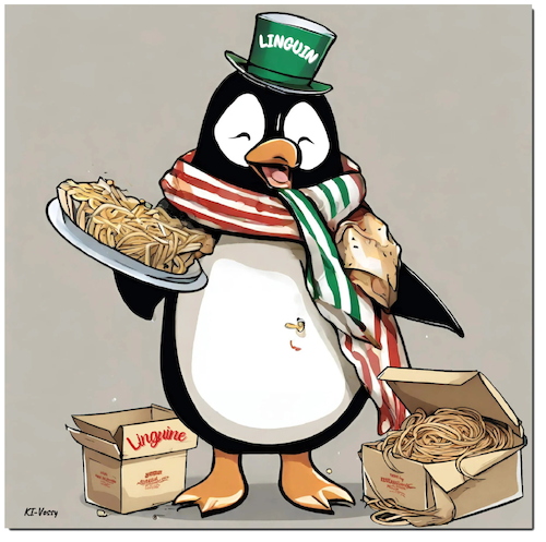 Cartoon: Der Linguin (medium) by A Human tagged italien,pasta,pinguin,penguin,italy,arktik,arctic,birds,italien,pasta,pinguin,penguin,italy,arktik,arctic,birds