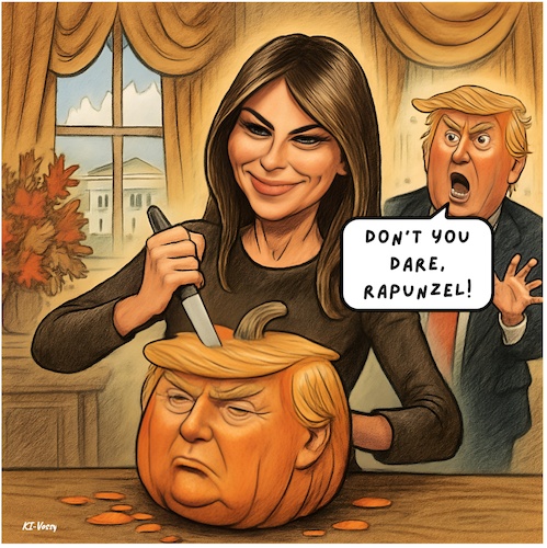 Melanias Revenge (medium) Cartoon: Melanias Revenge (medium) by A Human tagged melania,donald,trump,flotus,potus,halloween,pumpkin,pumpkins,white,house,washington,usa,america,american,republican,republicans,eve,dead,deads,celebrate,celebrations,rapunzel,melania,donald,trump,flotus,potus,halloween,pumpkin,pumpkins,white,house,washington,usa,america,american,republican,republicans,eve,dead,deads,celebrate,celbrations