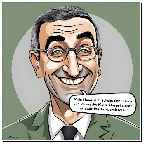 Cartoon: Sch ... (medium) by A Human tagged cem,özdemir,baden,württemberg,wahlen,politik,grüne,bundeslandwirtschaftsminister,ministerpräsident,kretschmann,parteitag,cem,özdemir,baden,württemberg,wahlen,politik,grüne,bundeslandwirtschaftsminister,ministerpräsident,kretschmann,parteitag