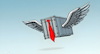 Cartoon: Containerflucht (small) by KI-Vossy tagged donald,trump,container,turkey,usa,president,air,force,one,airport,iran,präsident
