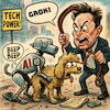 Cartoon: Grokdog (small) by KI-Vossy tagged grok,indonesia,elon,musk,chatbot,ai,porn,pornographic,country,tool,europe,eu,asia,app,sex,sexualised,indonesien,usa,sperrung,ki,pornografisch,europa,asien