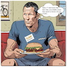 Cartoon: The Lanceburger (small) by A Human tagged doping,burger,hamburger,wada,radsport,lance,armstrong,lanceamrmstrong,tourdefrance,tdf,cycling