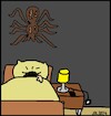 Cartoon: Riesenspinne... (small) by Kruscha1978 tagged nacht,dunkelheit,horror,angst,alptraum,riesenspinne,unbehagen