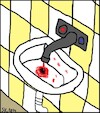 Cartoon: Wasserhahn des Grauens... (small) by Kruscha1978 tagged waschbecken,wasserhahn,blut,horror