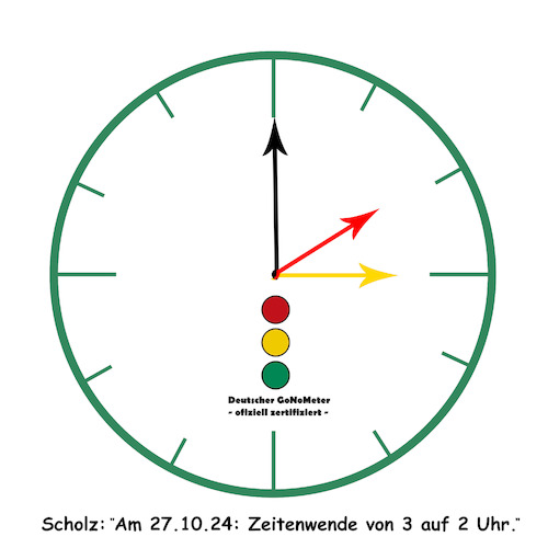 Cartoon: Winterzeit - Zeitenwende (medium) by ArtyFicial tagged zeitumstellung,sommerzeit,winterzeit,zeitenwende,wendezeit,scholz,ampel