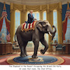 Cartoon: Elephant in The Room (small) by ArtyFicial tagged trump,presidential,election,grand,old,party,republicans,white,house,oval,office