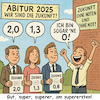 Cartoon: Noteninflation (small) by ArtyFicial tagged schule,schulnoten,noten,abitur,noteninflation,linke,notenabschaffung