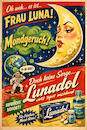 Cartoon: Überraschung im All (small) by ArtyFicial tagged mond,frau,luna,mundgeruch,mondgeruch,lunadol,erfrischung,anziehend,mittel,plakatkunst,midcentury,werbung,fiktives,produkt