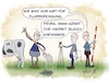 Cartoon: Vermesser Flurbereinigung (small) by Jan Kopper tagged flurbereinigung,vermessung,landwirt,bauer,natur