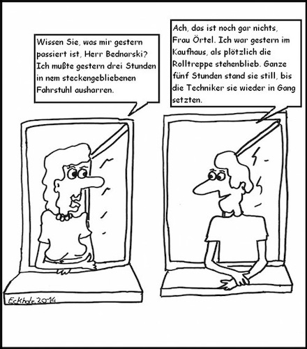 Cartoon: 3 Stunden - 5 Stunden (medium) by SMK tagged mann,frau,gespräch,gesellschaft,ignoranz,stillstand,störung,mobilität,stunden,warten