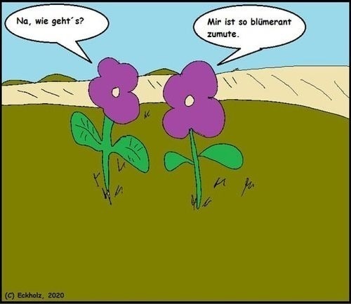 Cartoon: Wie gehts? (medium) by SMK tagged blumen,befinden,gesundheit,pflanzen,natur