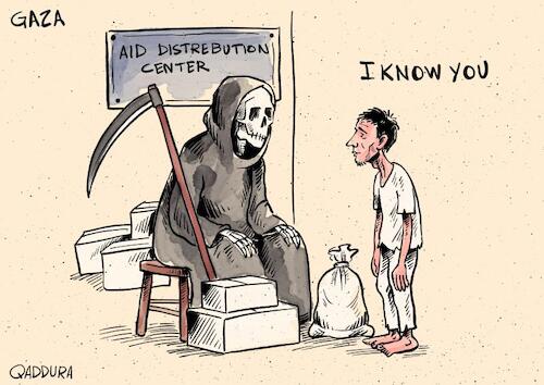 Cartoon: I know you (medium) by Ahmad Qaddura tagged gaza