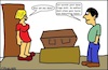 Cartoon: Ein teures Geburtstagsgeschenk (small) by Kritzelchaot tagged frau,mann,missverständnis,sarg,geburtstag,geburtstagsgeschenk