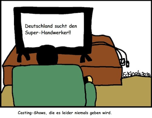 Cartoon: DSDSH (medium) by Honk1978 tagged fachkräftemangel,wirtschaftskrise,flüchtlinge,deutschland,gesellschaft,tv,rundfunk,castingshow,handwerker