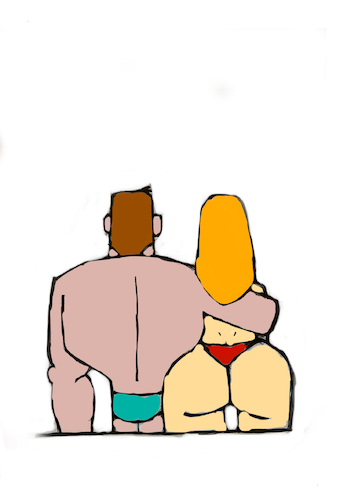 Cartoon: Beach (medium) by Xisto Ventura tagged beach,botton